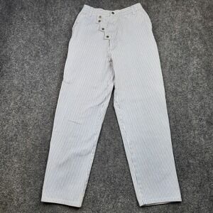 VTG Blaze Jeans Womens 13/31 Blue Pin Striped Denim High Rise Western Bareback